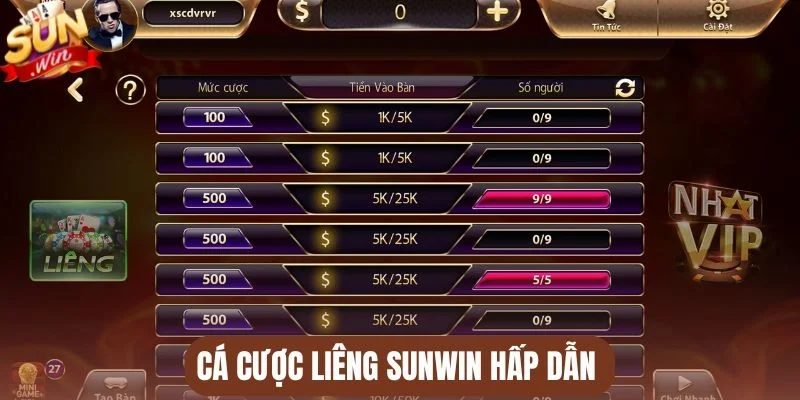 Cá cược Liêng Sunwin hấp dẫn