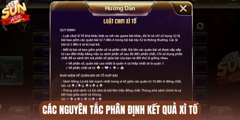 Các nguyên tắc phân định kết quả Xì tố