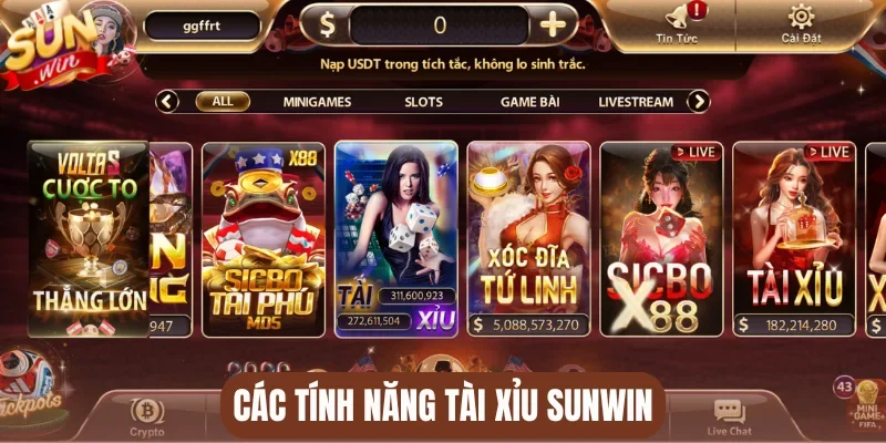 Các tính năng tài xỉu Sunwin