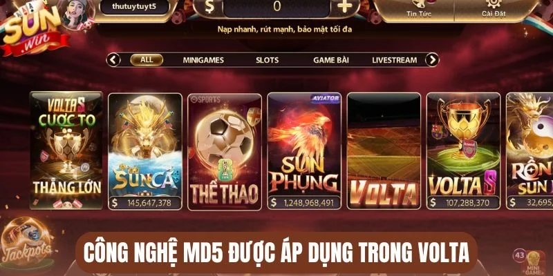 Công nghệ MD5 được áp dụng trong Volta