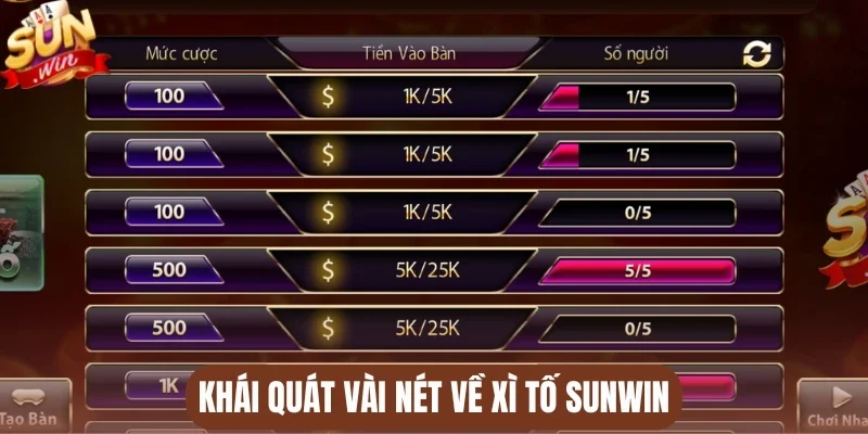 Khái quát vài nét về Xì tố Sunwin