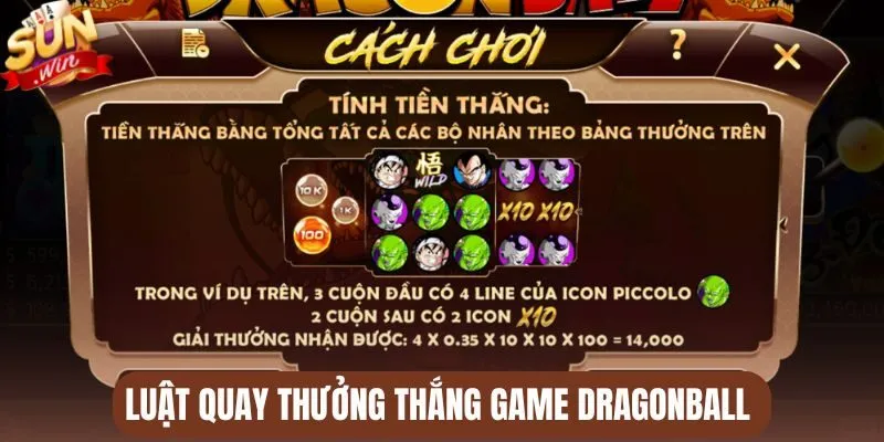 Luật quay thưởng thắng game Dragonball