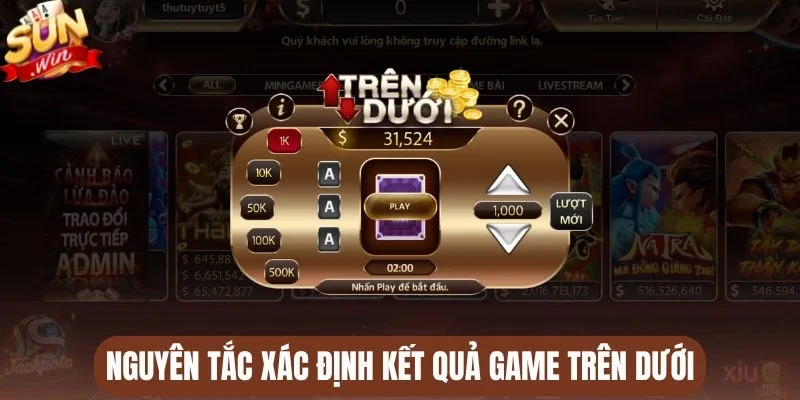 Nguyên tắc xác định kết quả game Trên dưới