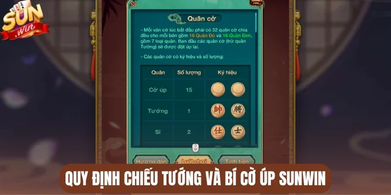 Quy định chiếu tướng và bí Cờ úp Sunwin