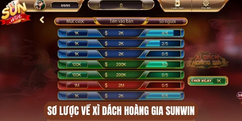 Sơ lược về xì dách hoàng gia Sunwin