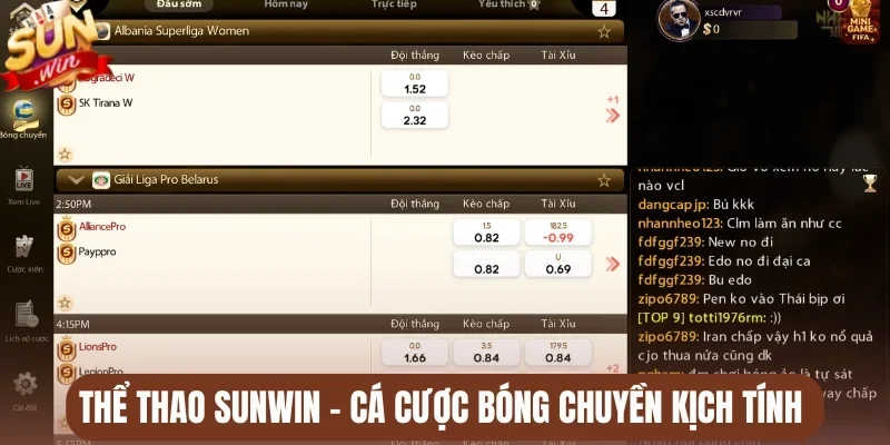 Thể thao Sunwin - Cá cược bóng chuyền kịch tính 