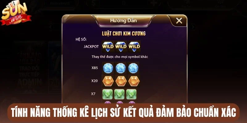 Tính năng thống kê lịch sử kết quả đảm bảo chuẩn xác