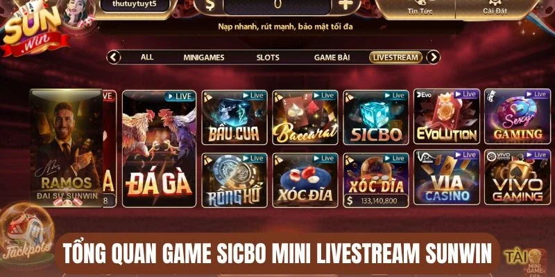Tổng quan game Sicbo mini livestream Sunwin